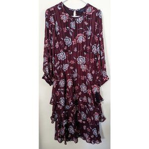 BOGO SALE! RACHEL Rachel Roy Metallic Floral-Print Ruffled Midi, Sz 10, NWT